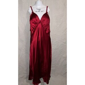 Soma Red Silk Satin Cami Nightgown baby Doll Maxi Slip Dress XL